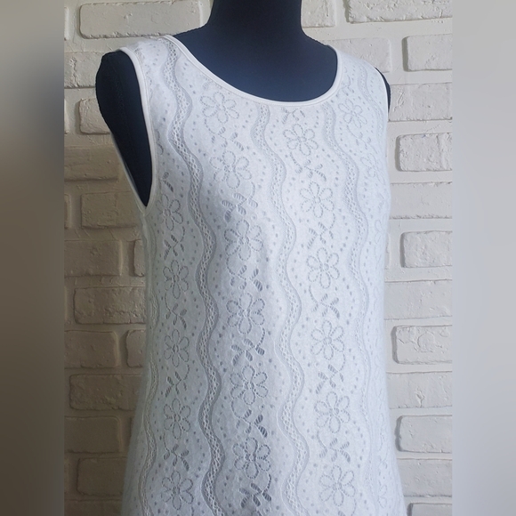 NWT Papa Vancouver White Lace Dress Asymmetrical A-line Sleeveless Summer Medium - Picture 6 of 13